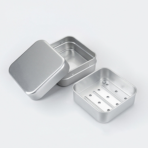 Logo personalizzato 8cm di <span class=keywords><strong>alluminio</strong></span> piatto di sapone quadrato con drenaggio a doppio strato - Product Image 3