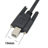 Kabel Data USB 2.0 a Male ke B Male Terlindungi dengan Sekrup Pengunci untuk Kamera Industri, Printer, dan Scanner