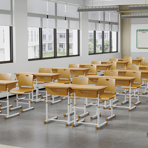 Conjunto de Mesa y Silla Escolar de Diseño Moderno, Ajustable, de Material PP, para Estudiantes Universitarios ST-E05, Silla Escolar, Mesa de Aula, Escritorios ST - Product Image 4