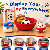2026 Fußballturnier-inspiriertes Plüsch-Set mit 3 Maskottchen-Spielzeugen und Ball für Fan-Merchandise