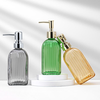 Bouteilles en verre transparent carrées en gros pour les articles de toilette d'hôtel, shampooing, savon liquide, emballage de distributeur
