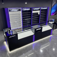 Support d'affichage de cigarettes LED personnalisé APEX avec effet miroir infini, tiroirs verrouillables, solution d'affichage pour magasin de tabac