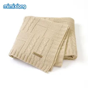 Mimixiong ผ้าห่มถักนิตติ้งลายสีพื้น,ผ้าห่มถักสัมผัสนุ่มใส่สบายสำหรับเด็กผู้ใหญ่ทุกเพศ