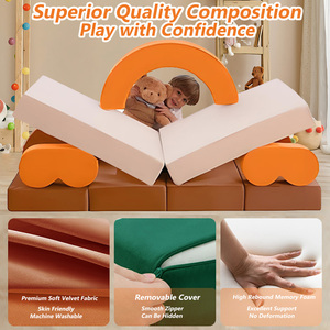 Customizable 18PCs Kids <b>Play</b> Couch Soft Fabric Modular Game <b>Sofa</b> for Living Room School Hotel Family Use - Product Image 3
