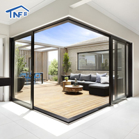 Porte coulissante noire imperméable NF moderne pour villas cloison finie avec ouverture manuelle élégante et élégante