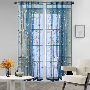<span class=keywords><strong>Cortinas</strong></span> de ventana transparentes <span class=keywords><strong>bordadas</strong></span> florales para sala de estar país rústico gasa tul para niñas dormitorio puerta corredera de vidrio WP274 - Product Image 3