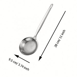 Colador de Alimentos de Malla Fina de Acero Inoxidable con LOGO Personalizado, Cuchara Multifuncional para Desgrasado de Ollas Calientes, Espumadera para Grasa y Espuma, Apto para Lavavajillas - Product Image 2
