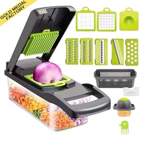 Herramienta de cocina inteligente multifuncional, rebanador de frutas y verduras de hoja de bambú moderno, rebanador de patatas y zanahorias, picador de alimentos puesto a mano - Product Image 1