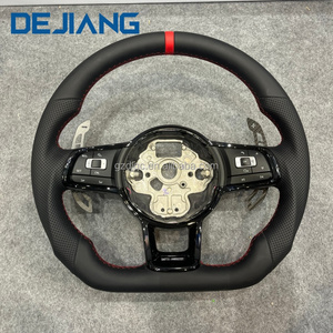 พวงมาลัยหนังมัลติฟังก์ชั่นสำหรับ VW Volkswagen MK5 MK6 MK7 MK7.5กอล์ฟ6 7 <span class=keywords><strong>R</strong></span> <span class=keywords><strong>GTI</strong></span> <span class=keywords><strong>POLO</strong></span> Passat B8อัพเกรดปลั๊กแอนด์เพลย์ - Product Image 1