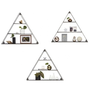 Modern Fashion Simple Design Metal Mini Storage Shelf Triangle Wall Shelf Living Room Decorate Rack