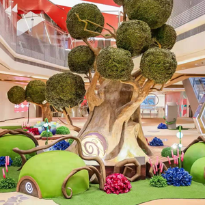 Scultura d'Ingresso Personalizzata in Vetroresina a Grande Scala a Tema Foresta Incantata per Parchi a Tema e Centri Commerciali - Moderna Opera d'Arte in FRP per Progetti di Fabbriche - Product Image 3