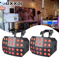 Lot de 2 projecteurs LED Spider Wash 6-en-1 RGBWA UV 24*12W haute puissance à piles pour scène, mariage, DJ, événements et clubs