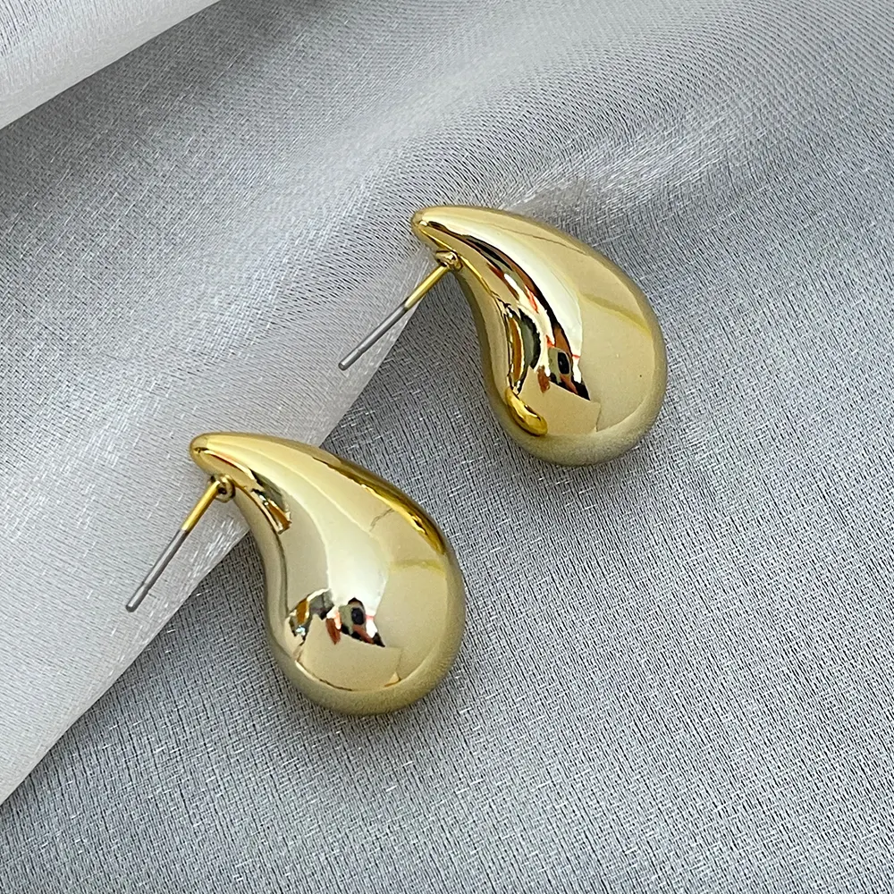 2024 Hot Sale Gold Plated Lightweight Earrings Chunky Water Drop Earrings Fashion Jewelry For Women Girl