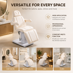 Luxury Electric Facial Bed Beauty Salon <b>Chair</b> Adjustable Spa Massage <b>Table</b> with Armrest for Clinic - Product Image 2