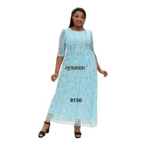 Vestido musulmán <span class=keywords><strong>de</strong></span> mujer, vestido Floral con cuello redondo, transparente, informal - Product Image 1