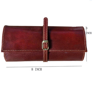Bolsa de viaje personalizada para joyas de cuero, estuche para joyas con forro de terciopelo, bolsa de almacenamiento para joyas, estuche enrollable para joyas de cuero PU - Product Image 4