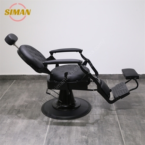 Siman Chaise <span class=keywords><strong>de</strong></span> coupe <span class=keywords><strong>de</strong></span> cheveux pour hommes Chaise <span class=keywords><strong>de</strong></span> barbier en acier inoxydable Accoudoir pivotant Noir Pliable Barber Shop Meubles Abordable - Product Image 5