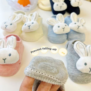 Dessin animé mignon bébé lapin bouche peu profonde poupée chaussettes de sol anti-dérapant équipage tricoté <span class=keywords><strong>Invisible</strong></span> enfant en bas âge chaussettes pour enfants - Product Image 5