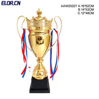 Coupe de récompense ELOR Direct Sales en métal pour voiture de course avec base en bois, trophée en feuille d'or pour réunion annuelle, impression personnalisée
