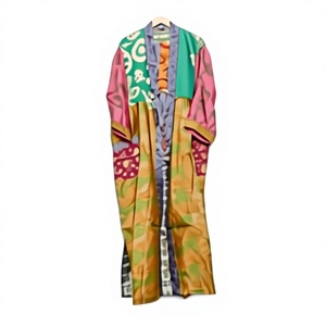 Meilleures ventes : Robes de demoiselle d'honneur élégantes faites à la main en soie longue, style kimono vintage patchwork, taille unique, vêtements de nuit doux pour femmes - Product Image 1