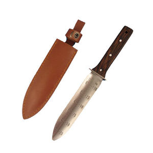 Cuchillo de excavación de mango de madera cómodo de acero inoxidable 440 de alta calidad con Funda de cuero herramienta de excavación de jardín portátil - Product Image 3