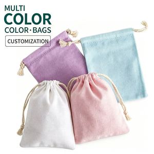 Small Canvaadjustable Size 19Cm*28Cm Drawstring Canvas Cord Accessory Custom Color Draw <b>String</b> <b>Bag</b> - Product Image 2
