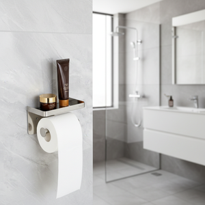 工业级304不锈钢壁挂式卫生纸架手机收纳架家用公共使用免打孔 - Product Image 1