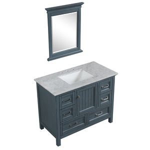 Meuble-lavabo de salle de bain de luxe en bois massif et contreplaqué, style transitionnel bleu antique, avec miroir, résistant à l'eau, fabriqué au Vietnam - Product Image 4