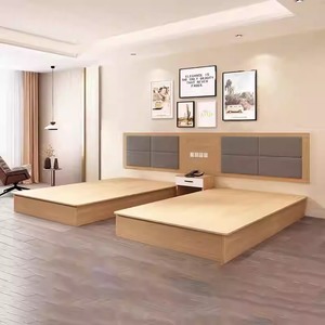 3 Star Hotel Bedroom Furniture Full Room Sets Modern <b>Queen</b> King Wooden <b>Bed</b> <b>Frame</b> With Headboard Nightstands TV Stand & Wardrobe - Product Image 6