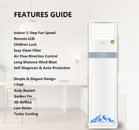 Climatiseur split sur pied de haute qualité UE/US, WiFi, 220V 60HZ, 5 tonnes, Inverter, 60000 BTU