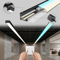 Plafonnier linéaire moderne à LED, lampe suspendue rectangulaire pour garage, parking, loft