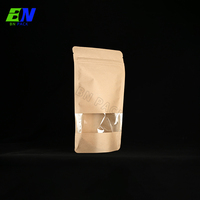 Pochette en papier kraft écologique recyclable avec fermeture éclair pour l'emballage de grains de café, de noix, de thé et de collations
