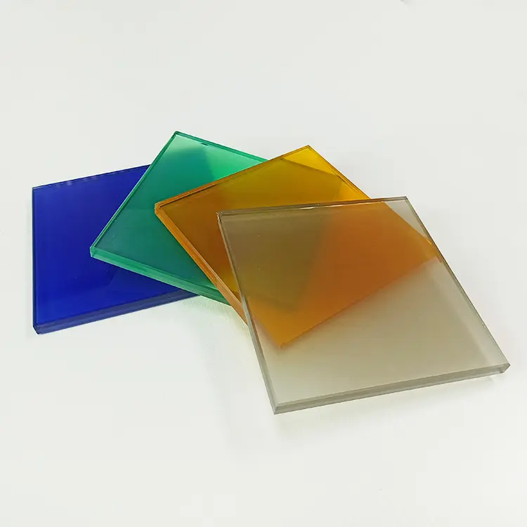 5 + 5Mm 6 + 6Mm 8 + 8Mm Beveiliging Cusrom Maat Gesneden Getinte Gekleurd Gekleurde gehard En Gelaagd Decoratief Glas Panel Prijs M2