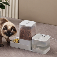 Distributeur automatique de nourriture et fontaine à eau 2 en 1 pour animaux de compagnie avec filtre circulant et station d'alimentation et d'abreuvement