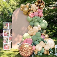 Kit d'arc de ballon de fête de douche de bébé vert vintage rose blanc décorations de joyeux anniversaire ensemble d'anniversaire pour Wild One Jungle Party