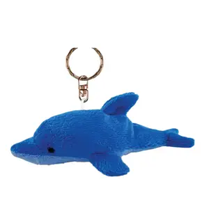Dolfijn Pluche Sleutelhanger Knuffeldier Speelgoed-Zacht Pluche Oceaan Leven Dier Blauwe Dolfijn Charme Sleutelhanger 4 Inch