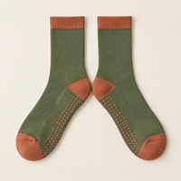 Chaussettes de yoga et Pilates à bout ouvert, avec grip, en coton et élasthanne, semelle antidérapante, structure de manchette ajustée pour studio, OEM ODM
