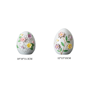 Figurines d'œufs <span class=keywords><strong>en</strong></span> céramique éclairées par LED, petites, fabriquées directement <span class=keywords><strong>en</strong></span> usine, œufs de Pâques <span class=keywords><strong>en</strong></span> <span class=keywords><strong>porcelaine</strong></span> avec fleurs - Product Image 3