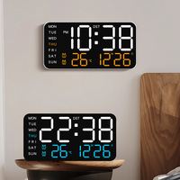 Horloge de bureau numérique LED multifonctionnelle, affichage de la température, calendrier hebdomadaire, réveil numérique de table, horloge murale Reloj De Pared