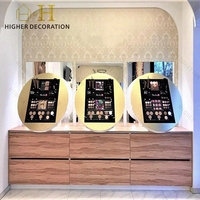Vitrine de présentation cosmétique de haute qualité, meuble cosmétique en bois massif avec éclairage LED pour comptoir de maquillage