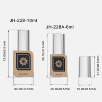 Lot de flacons carrés colorés en gel de 5 ml et 10 ml, vides, pour emballage de vernis à ongles et gel UV pour nail art
