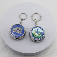 Porte-clés personnalisé Travelpro en alliage de zinc, autocollant de pharmacie rond, mini boîte à pilules, coupe-pilules, cadeau promotionnel tendance
