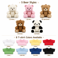 Porte-clés en peluche ours en peluche ou panda unisexe pour tous les âges, personnalisable avec logo, en coton PP, jouet animal en peluche de 12 cm, breloque de sac, cadeau, vente en gros