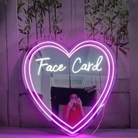 Winbo vente en gros miroir intelligent mignon Kitty avec lumière LED miroir mural décoratif suspendu miroir néon personnalisé