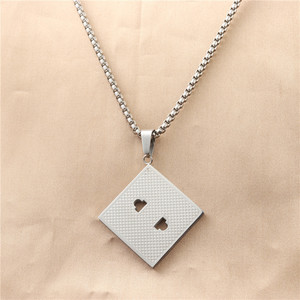 Stainless Steel Geometric Pendant <b>Necklace</b> <b>For</b> <b>Men</b> Retro Punk Style Insert Design 12039 - Product Image 1