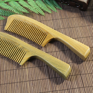 Peine de madera de sándalo verde de 20 cm+, peine de masaje de madera grande y grueso para el cuidado del cabello, para la población en general - Product Image 4