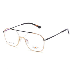 Montures de lunettes carrées en métal gris pour hommes 5091 – Lunettes optiques pour myopie, forme de visage moyenne - Product Image 4