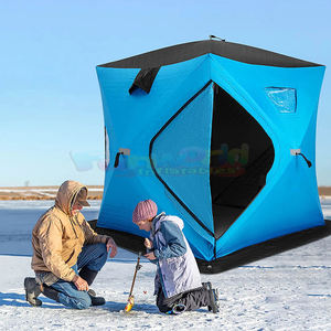 Tente de pêche sur glace moderne pour 3 à 4 personnes, portable, isolée, 3 couches, coupe-vent, imperméable, pour le camping en plein air - Product Image 5