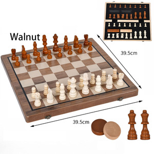 Ensembles d'échecs magnétiques en bois <span class=keywords><strong>de</strong></span> noyer personnalisés en usine Jeux <span class=keywords><strong>de</strong></span> <span class=keywords><strong>société</strong></span> en bois <span class=keywords><strong>2</strong></span> en 1 <span class=keywords><strong>pour</strong></span> enfants et adultes <span class=keywords><strong>Jeu</strong></span> d'échecs et <span class=keywords><strong>de</strong></span> dames - Product Image 1