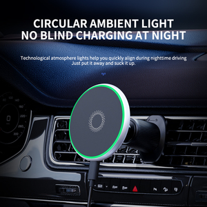 Support d'aspiration magnétique <span class=keywords><strong>lumineux</strong></span> 15w charge rapide Triangle support de téléphone de <span class=keywords><strong>voiture</strong></span> stable chargeur sans fil 360 support de chargeur de Rotation - Product Image 5
